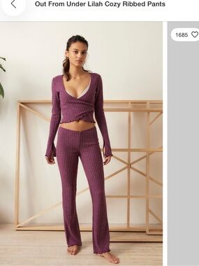 Urban Outfitters Cozy Ribbed Lilah matching set- Purple